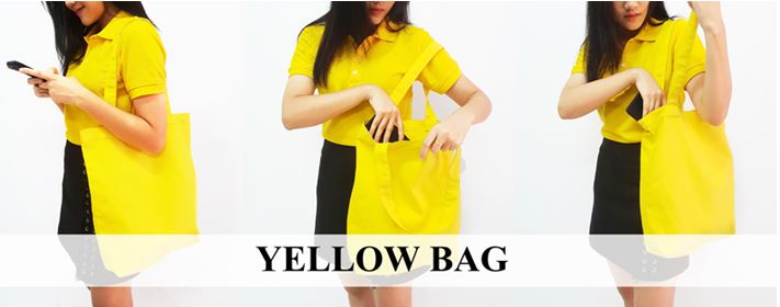 กระเป๋าผ้าแคนวาสสีเหลือง